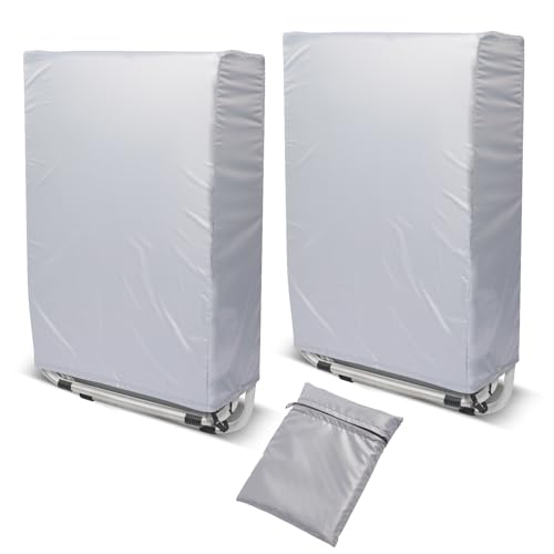 Zero Gravity Folding Chair Covers 2PCS, Waterproof UV-Proof 420D Oxford Cloth Lawn Patio Furniture Covers All Weather Resistant, Anti Gravity Chair Covers for Folding Chairs, 28"W x 13"D x 43"H, Grey - color: Light Grey, 2pcs