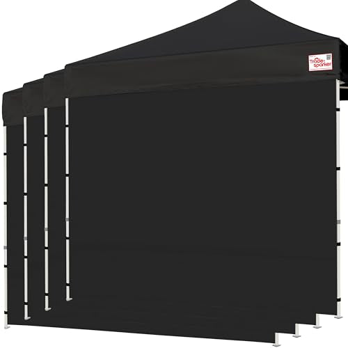 Tradesparker 10x10 Pop up Canopy Sidewall Kit Only, 3 Sidewalls & 1 Doorwall Removable Zipper End Fit for Commercial Instant Tent Canopies,NOT Excluding Top and Frame,Black - color: Black, size: 10ft*4