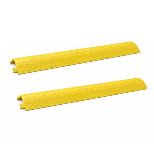 VIIBLE 2-Pack Yellow Small Drop Over Cable Ramp, 2000 lbs Capacity, Heavy Duty Protector for Hoses & Cords, Safe for High Traffic, Indoor/Outdoor Cord Concealer. - color: Yellow, size: Small