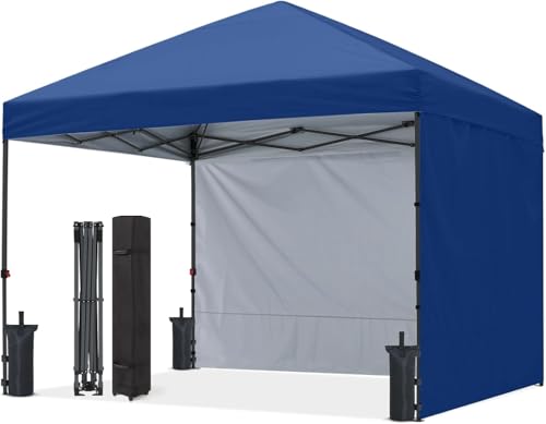 ABCCANOPY Easy Pop up Canopy Tent with 2 Sidewalls for Outdoor Sun Blocking or Rain Protection,10x10, Navy Blue - color: Navy Blue, size: 10x10