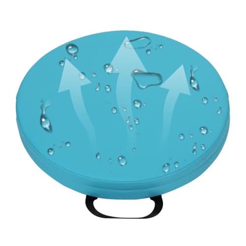 Round Floor Cushions, 2 inchs Thick Round Floor Pillow with Handle, Outdoor Waterproof Leather Seat Cushion, Flexible Seating for Classroom Elementary, Daycare, Preschool, Playroom, 35CM, Lake Blue - color: Lake Blue, size: 13.78inchs