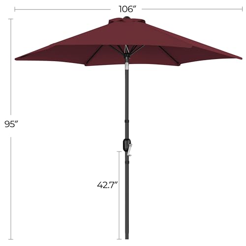 Yaheetech 2 Pack 9FT Outdoor Patio Umbrella Outdoor Table Umbrella w/Push Button Tilt & Crank, Yard Sun Shade UV Protection Waterproof for Pool, Market, Terrace, Beach, Outdoor Restaurant, Burgundy - color: Burgundy, size: 9FT