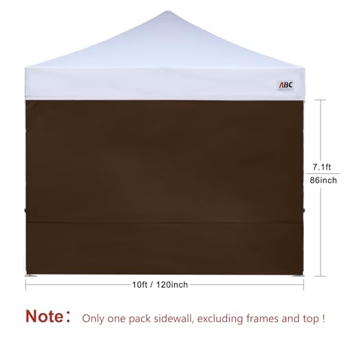 ABCCANOPY Instant Canopy SunWall 10x10 FT, 1 Pack Sidewall Only, No Frame or Top, Brown - color: Brown, size: 10x10