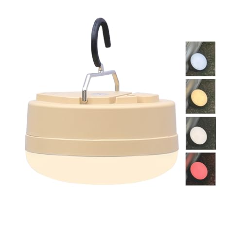 LED Camping Light,4Modes Portable AA Battery Powered Hanging Tent Lantern with Magnetic Base and Foldable Hook for Emergency Use or Campsites, Survival Kit (Without Batteries) - size: Khaki