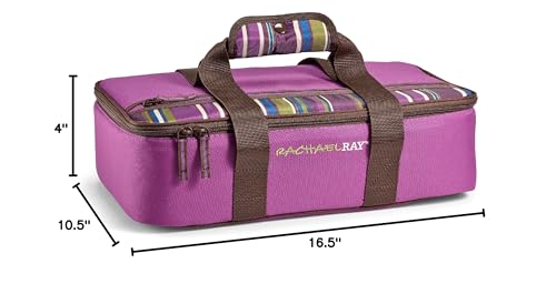 Rachael Ray Lasagna Lugger, Insulated Casserole Carrier for Parties, Fits 9"x13" Baking Dish, Purple