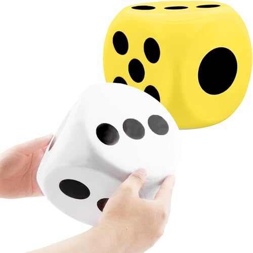 2 Pieces 6 Inches Large Foam Dice Set Giant Foam Dice Soft Dot Dice Toy for Family Educational Toys Parent Child Board Games Nights Casino Themed Party Decoration (Color Set 6) - color: Color Set 6