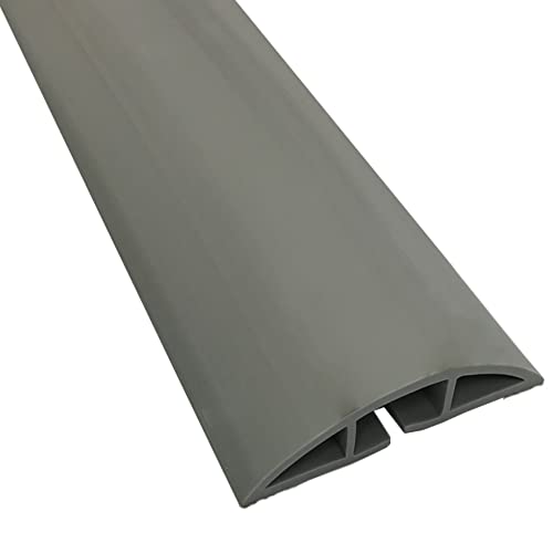 Kable Kontrol Floor Cord Cover kit - 6 Feet Long Gray Plastic Cable Protector, Hides Cords and Conceals Wires, for Extension Cord Cable Management, Channel Size 0.75” W x 0.43” H - color: Gray, size: 6 Feet Long