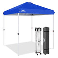 EAGLE PEAK Pop Up Canopy Tent with Wheeled Carry Bag, 8 Stakes, 4 Ropes, Easy Set Up Tent Canopy, 6.6x6.6 ft, Blue - color: Blue, size: 6.6x6.6