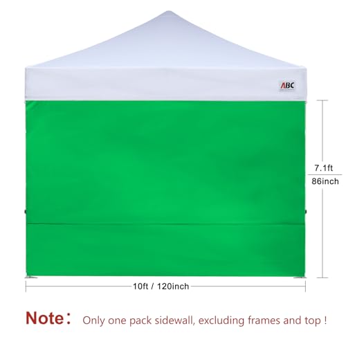 ABCCANOPY Instant Canopy SunWall 10x10 FT, 1 Pack Sidewall Only, No Frame or Top, Kelly Green - color: Kelly Green, size: 10x10