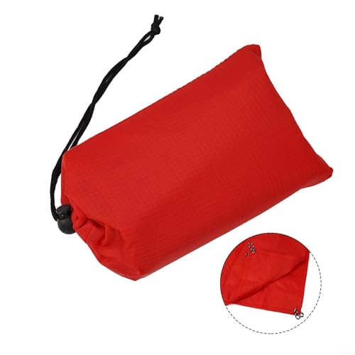 210T Polyester Camping Tarps, Waterproof Rain Fly Sun Shade Shelters With 6 Tie Points For Hiking Backpacking Beach Picnic(Red 140x200CM) - color: Red 140x200cm