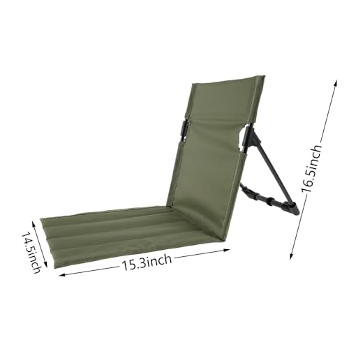 Ultra-Light Folding Camping Chair with Backrest,Outdoors Relaxing Floor Seat for SwimmingPool Beach Lawn Picnic Road Trips - color: Army Green