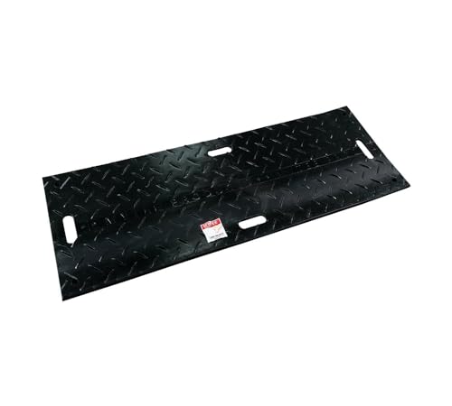 Mytee Products 5 Pk 3' x 6' Ground Protection Mats with Double Sided Diamond Plated Tread Design - High Density Polyethylene Mat, Easily Supports 60 Ton Loads on Lawns, Dirt, and Any Other Areas - color: Black, size: 3 x 6 Feet, style: 5 - Pack