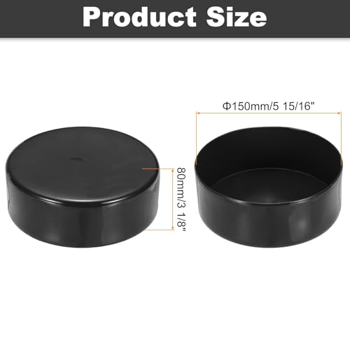 uxcell 150mm (6") ID Rubber End Caps, Round Vinyl Plug Insert Plastic End Caps for Tubing, Fence, Pipe Post, Furniture, Railing, Black, 80mm Height - color: Black, size: 150mm(6") x 80mm H