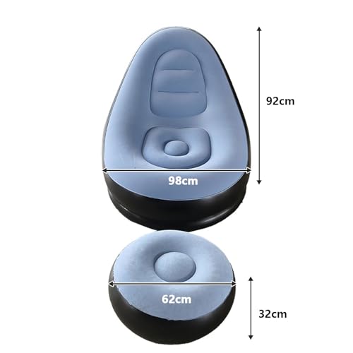 AIZYR Inflatable Sofa with Air Pump, Blow Up Lounger Chair Inflatable Patio Lounge Chairs Portable Couch for Rooms, Camping Picnic Beach,Blue - color: Blue