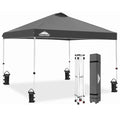 EAGLE PEAK Pop Up Canopy Tent with Wheeled Carry Bag, 8 Stakes, 4 Ropes, 4 Weight Bags, Easy Set Up Tent Canopy, 10x10 ft, 100sqft of Shade, Gray - color: Gray, size: 10x10