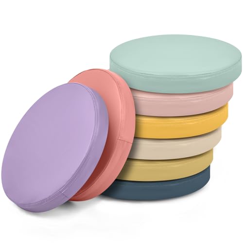 Juexica 8 Pcs Extra Thick Flexible Seating Floor Cushion Assorted Colored Floor Pillow Classroom Seat Cushion Soft Classroom Seating for Kid Learning(Hippie Boho,13.8 x 13.8 x 2 Inch,Round) - color: Hippie Boho Color