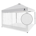 Mesh Sidewall for 10x10 Pop Up Canopy - Straight Leg, Commercial Grade White Mesh Walls with Windows for Outdoor Camping, 1 Pack Canopy Sidewall Only - color: White-Window