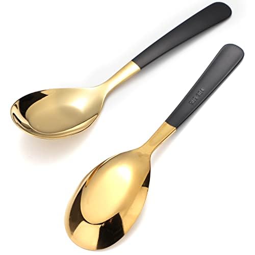 Stainless Steel Dinner Spoons Set of 4 - Long Handle Mirror Polished Ice Cream Spoons