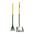 Four Paws Stainless Steel Long-Handled Dog Pooper Scooper Rake & Pan 2 Piece Set, Pet Waste Pickup Tool, 38" x 10" - size: Large, 9.5" x 10" x 38", style: Rake & Pan Set