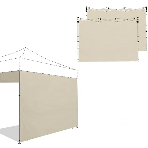 Joramoy Canopy Tent Sidewalls for 10×10 Pop Up Canopy, 3 Pack Instant Sunwall, Waterproof and UV Protection Shade Wall, Straight Leg Sidewalls 3 PCS Only (Khaki) - color: Khaki, size: 10×10