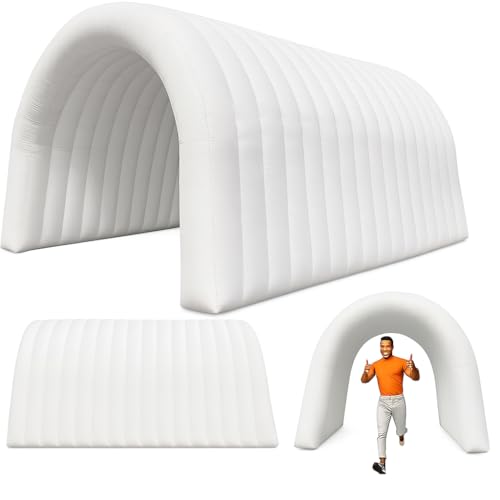 23x10x10FT Quick Setup Inflatable Tunnel Arch - for Sports Games, Trade Shows & Promotions (Blower Included) - color: White, size: 24FT