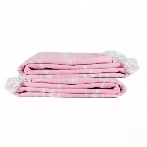 Cotton Turkish Beach Towel with Towels Oversized 36"x72" Pool Absorbent Extra Large Quick Dry Sand Travel Towel (Peony Plush, 2 Pack) - color: Peony Plush, size: 2 Pack
