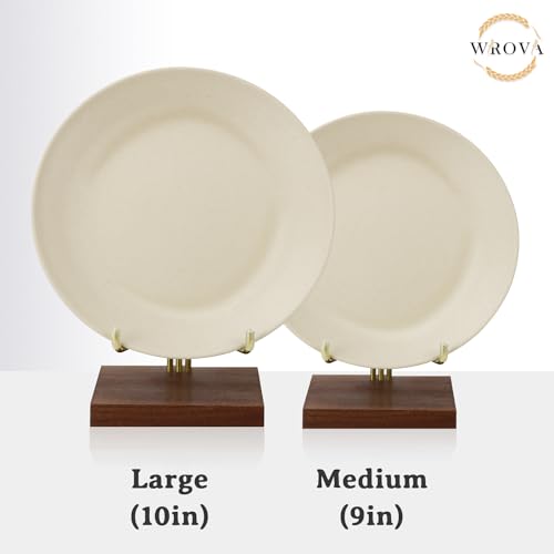 Wrova Wheat Straw Dinner Plates 10 Inch Unbreakable Set of 8 - Dishwasher & Microwave Safe Plastic Plates Reusable - Lightweight Plates for kitchen,camping,salad,appetizer - Beige - color: Beige, size: 10 inch