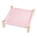 Patas Lague Cat and Dog Hammock Bed for Small Dogs, Brethable Wooden Cat Pet Rabbit Elevated Bed Cots Furniture for All Seasons Fleece Pink - color: Fleece Pink