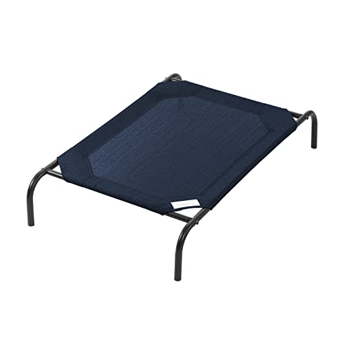 Coolaroo Original Elevated Dog Bed - Breathable Off-The-Ground Pet Bed with Cooling Fabric, Joint Relief & Moisture-Resistant Fabric, 100% Recyclable, Easy Clean, Navy Blue, Medium - color: Navy Blue, style: Medium Dog Bed