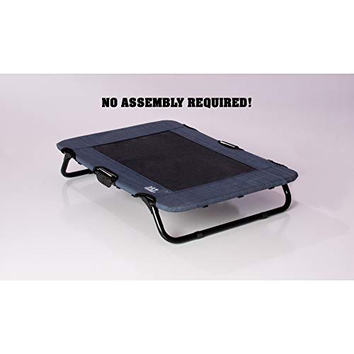 Pet Gear Lifestyle Pet Cot Elevated Bed, No Assembly Required, Premium Tear Resistant Cooling Mesh, Indoor & Outdoor, Lightweight & Portable, 30 Inch, NEW Lake Blue