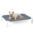 ZOMISIA Elevated Dog Cot Bed Tool-Free Assembly - Outdoor Raised Dog Cooling Bed Frame for Medium Pets, Summer Pet Hammock Off Ground with Non-Slip Feet & Waterproof Teslin Mesh, 35x25 Inch - size: M - 35.4"L x 25.6"W x 7.0"H