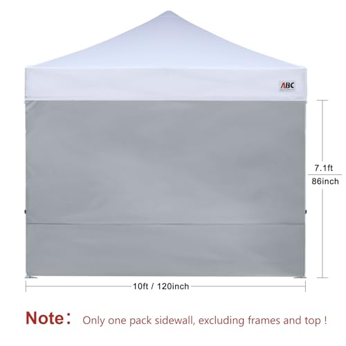 ABCCANOPY Instant Canopy SunWall 10x10 FT, 1 Pack Sidewall Only, No Frame or Top, Gray - color: Gray, size: 10x10