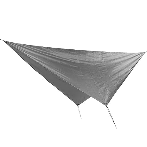 Waterproof Camping Tarp, Camping Cover with Rhombus Pattern, 360x290cm Multifunction Sun Shade Canopy for Beach Hammock Tent, Includes Storage Bag and Wind Ropes (Gray) - color: Gray