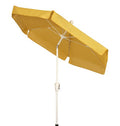 FiberBuilt Umbrellas Garden Umbrella with Push-Button Tilt, 7.5 Foot Yellow Canopy and White Pole - color: Yellow with White Pole, style: With Tilt