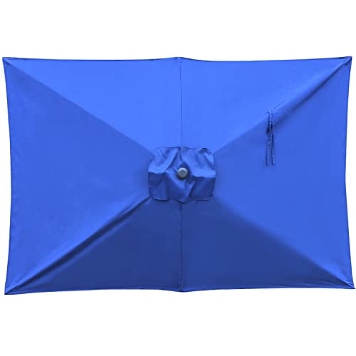 Blissun Rectangular Patio Umbrella, Table Market Umbrella with Tilt and Crank, Outdoor Umbrella for Garden, Deck, Backyard, Pool and Beach - color: Navy Blue, size: 6.5 x 10 FT
