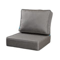ARTPLAN Deep Seat Outdoor Patio Chair Cushions,2-Piece Seat and Back Cushion Set 24x24x6 and 18x24 Inches,Square, Grey - color: Grey