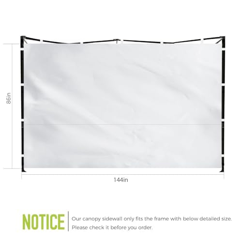 Instant Canopy Sidewalls for 10x10 Pop Up Canopy Tent, 300D Waterproof Material for Outdoor Events, Vendor Booths, and Privacy (Sidewalls Only) (White, 12x12ft-3pcs) - color: White, size: 12x12ft-3pcs