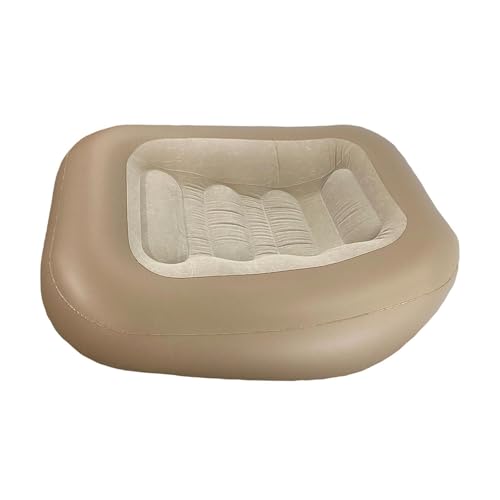 predolo Inflatable Lounger Folding Sofa Chair Air Bed Couch with Thickened Flocked PVC Portable Design Comfortable for Camping Outdoor Hiking Picnic Suitable, Coffee - color: Coffee