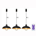 3X Battery Operated Outdoor Chandelier for Gazebo Pendant Light Industrial Hanging Lamp with Remote Decorative Lights Lantern Indoor Powered by 4*AA Batteries for Porch Pavilion Camping