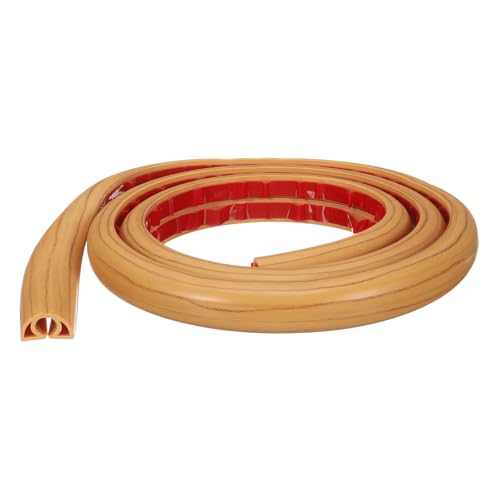 HARFINGTON 4ft Cord Cover Floor W0.3 x H0.3 Inner Channel PVC Hide Extension Cable Floor Wire Hider Wire Covers Protector for Prevent Cable Trips Cables Management, Wood Yellow - color: Wood Yellow, size: W0.3"xH0.3"x4ft