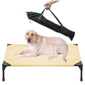 Soft Mesh Elevated Pet Bed for Large Medium Dogs Outdoor Resting Cot with Water-Resistant, Air-Permeable, Cooling and Anti-Skid Portable Dog Bed, Up to 120 lbs, 43.2" L x 31" W x 7.5" H, Beige - color: Beige-43.2"L x 31"W x 7.5"H