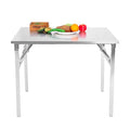 Small Stainless Steel Folding Table, Portable Camp Picnic Party Dining Table No Assembly Sturdy Small Folding Desk Kitchen Prep Table(32" x 16") - size: 32*16