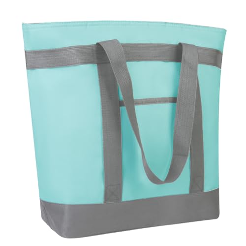 Insulated Reusable Tote Bag for Grocery Shopping for Women/Men, Pizza/Food Delivery Bag to Keep Food Cold/Hot for Commercial Food Transport, Cooler bags for Travel/Beach/Picnic, Green - color: Green, size: Non-Waterproof