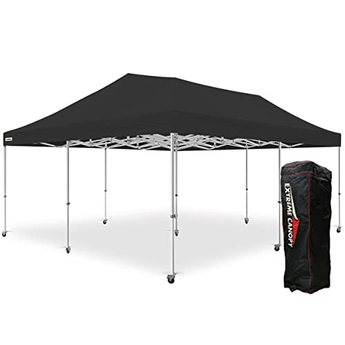 Extreme Canopy Commercial Heavy Duty Aluminum Instant Popup Canopy Tent (Black, 20ft x 20ft) - color: Black, size: 20ft x 20ft