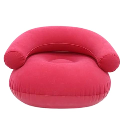 Inflatable Lounge Chair – Flocking PVC 73x73x52cm | Flocked Lounger Seat Lightweight Air Sofa | Portable Blow Up Chair for Outdoor Beach Pool Stadium Travel Living Room and Bedroom Use - color: Hot Pink