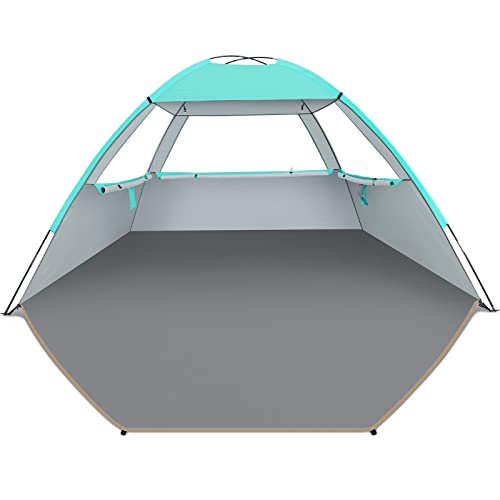 Venustas Beach Tent Sun Shelter for 3/4/6/8 Person, UPF 50+ UV Protection Beach Canopy, Lightweight and Easy Setup Cabana, Portable Shade Tent - color: Crystal Mint, size: 6 Person
