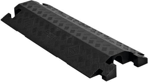 Checkers 1 Channel Industrial Drive Over Cable Protector, Drop Over for 2.25" Lines, 23k/Axle Load Capacity Hose and Cable Ramp for Heavy Duty Equipment, Made in The USA, Black, CP1X225-GP-DO-B - color: Black, style: Drop Over