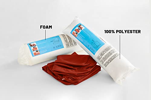ARTPLAN Deep Seat Outdoor Patio Chair Cushions,2-Piece Seat and Back Cushion Set 24x24x6 and 18x24 Inches,Square, Brick Red - color: Brick Red