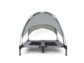 35 Inch Elevated Dog Bed with Canopy, Waterproof & Breathable Medium Cooling Dog Bed with Removable Shade Tent for Camping, Beach, Backyard, Grey