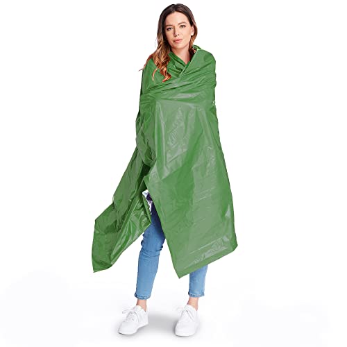 ANLOKE Emergency Blankets Mylar Thermal Blanket (4 Pack) of Space Blanket 82" x62''. Survival Blankets Heavy Duty Camping Gear, First Aid, Green - color: Green -4 Pack